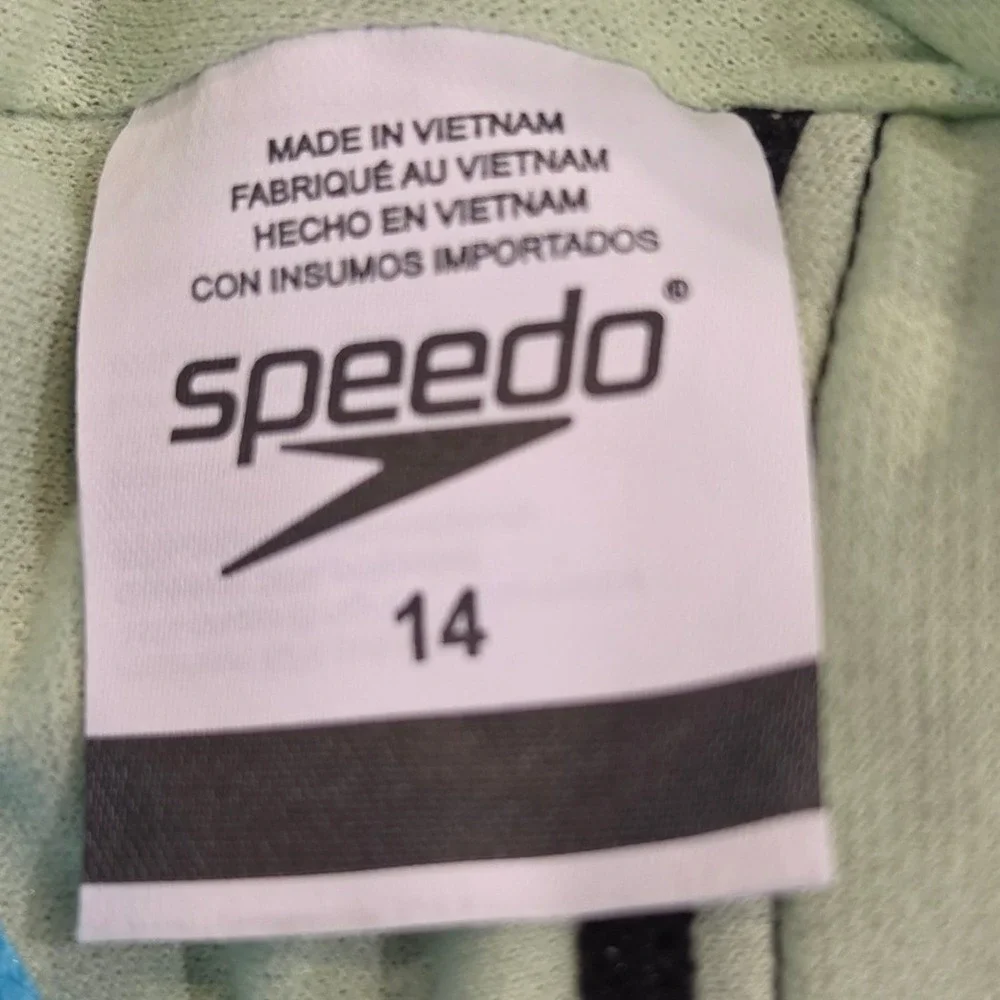 Speedo Kids One Piece‎ Swimsuit Anthracite Colorblock Endurance 14